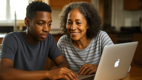 Student Driver taking DETS class online w/Mom Student Driver with Mom
